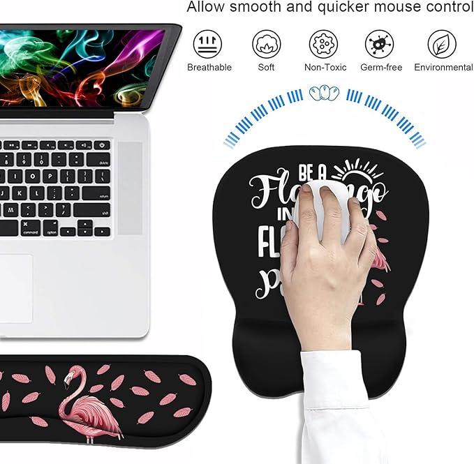 Mouse Pad Wrist Support and Keyboard Wrist Rest Set - Image 3