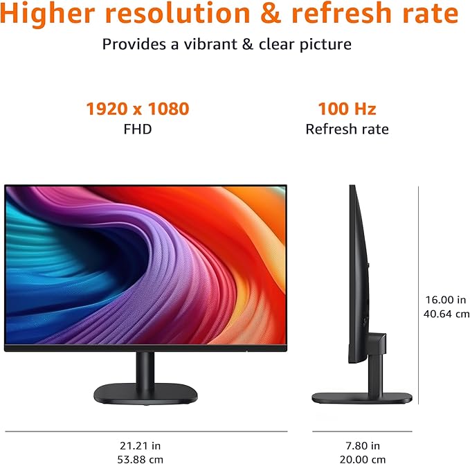 Amazon Basics 24 Inch Monitor, FHD 1080P, Max 100Hz, VESA Compatible, Built-in - Image 5