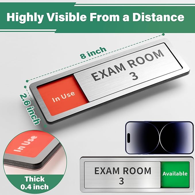 Exam Room Sign, Exam Room Numbers, In Use/Available Slider Door Signs - Image 2