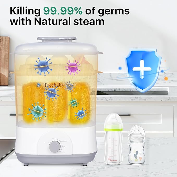 Freebaby Baby Bottle Sterilizer and Dryer, 4 in 1 Electric Steam Sanitizer and - Image 5