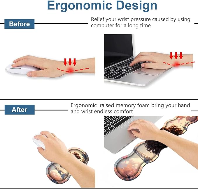 Ergonomic Keyboard Wrist Rest & Mouse Pad Wrist Rest Set, Large XXL Gaming Desk - Image 3
