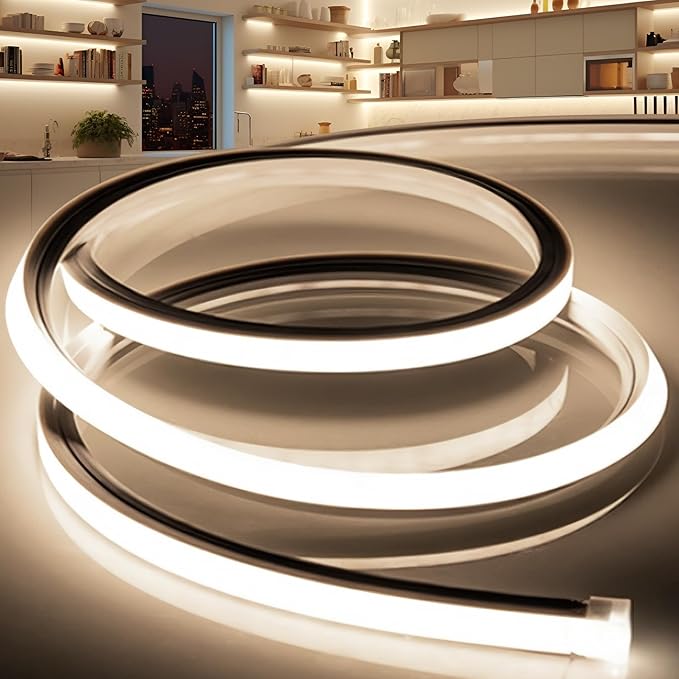 VOEWT LED Strip Lights Neutral White 4000K, 65.6ft 110-120V Neon Rope Lights by VOEWT