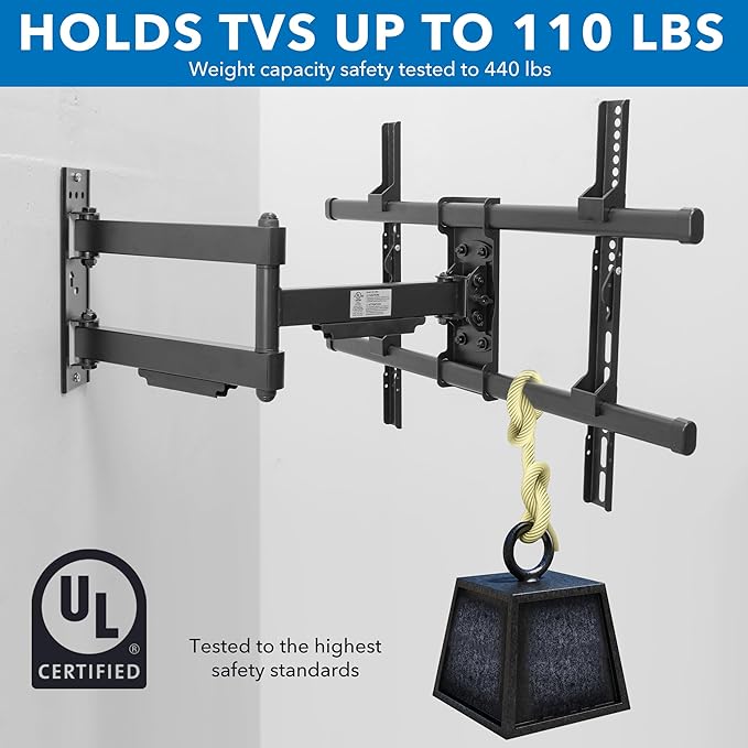 Mount-It! UL Certified Heavy Duty Full Motion TV Wall Mount - Image 6