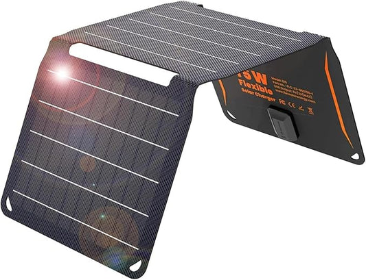FlexSolar 15W USB Solar Panel Small Portable Foldable Solar Charger, Mobile by FlexSolar