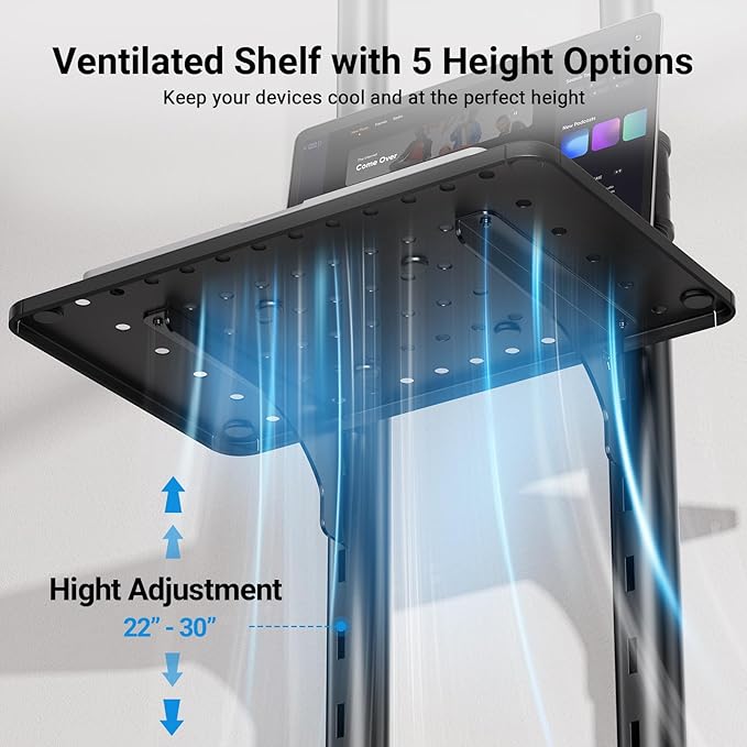 PERLESMITH Rolling TV Stand on Wheels - Image 5