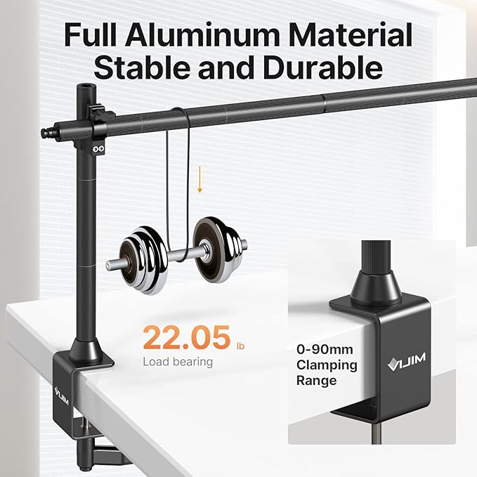 JUSMO LS15 Pro Camera Desk Mount, Aluminum Overhead Camera Mount Rig, Table - Image 2