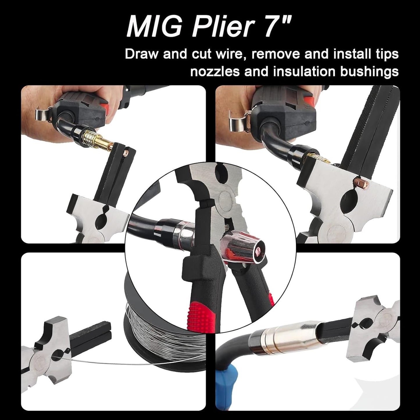 Welding Accessories,Welding Chipping Hammer, Leather Welding Gloves 13.5",6-in-1 Welpers Pliers 7",Wire Brush 11",for Welder