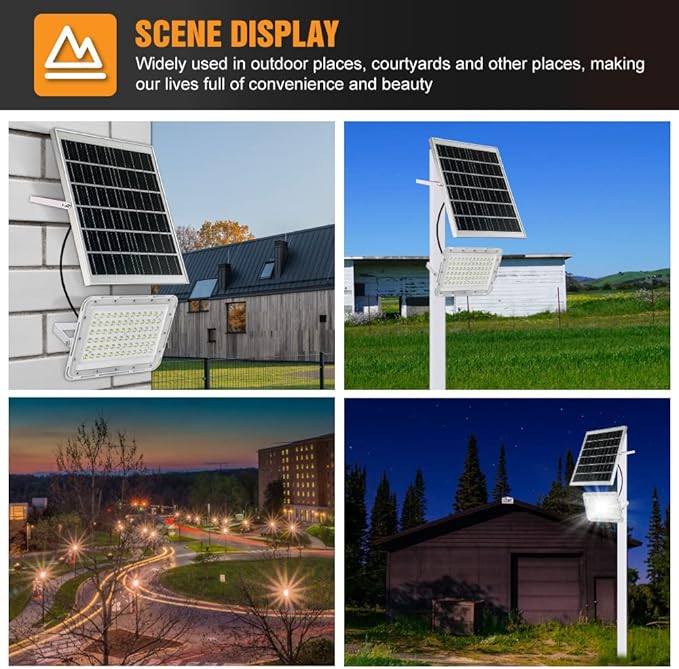 200W LED Solar Flood Lights, 18000Lumens Street Flood Light Outdoor IP67 - Image 4