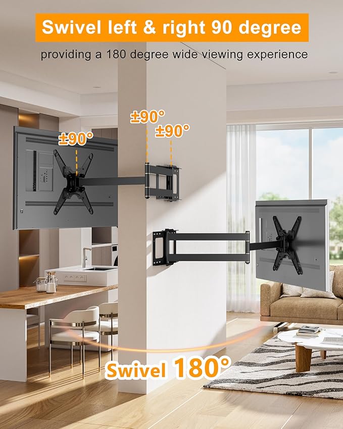 Extra Long Arm TV Wall Mount 48'' Extension, Rotating TV Wall Mount 180° Heavy - Image 5
