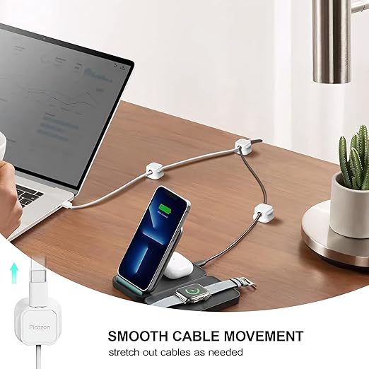 Picozon 6 Pack Magnetic Cable Clip Organizer Cord Holder, Picozon Adhesive - Image 3