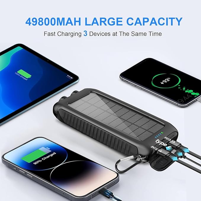 Kepswin Solar-Charger-Power-Bank-49800mAh Portable Solar Phone Charger - Image 2
