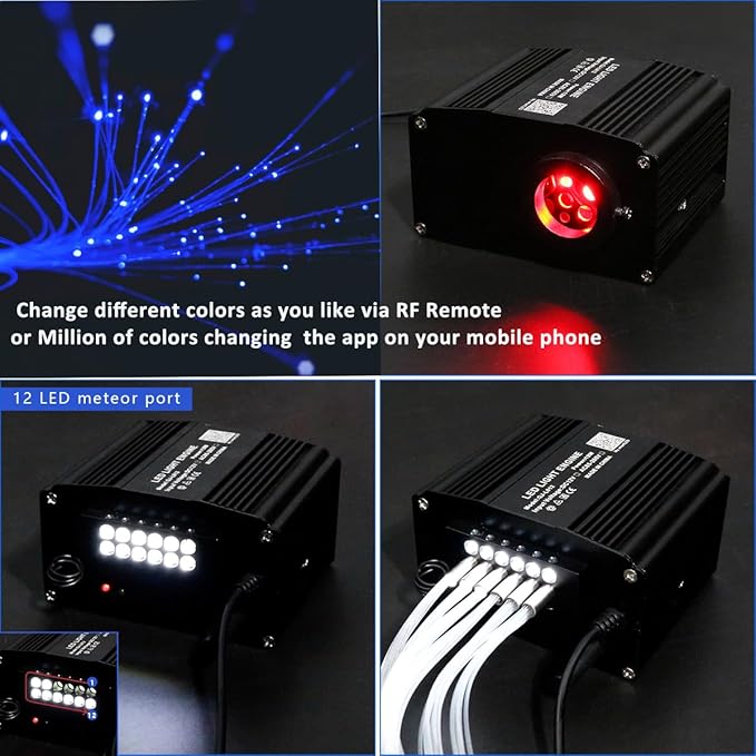 AZIMOM 2-in-1 Twinkle 12W Fiber Optic Starlight Box - Image 2