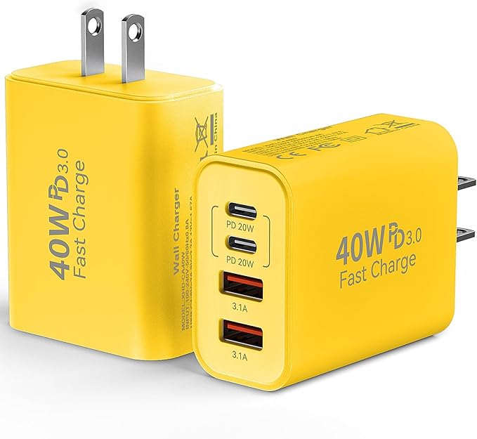 USB C Wall Fast Charger Block, 40W 4-Port Type C Chargers Fast Charging Blocks by Duloch