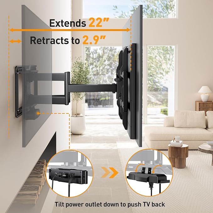 Perlegear Full Motion TV Wall Mount - Image 6