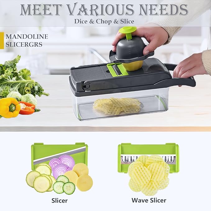 Vegetable Chopper Dicer with Container | Cheese Grater Mandoline Slicer Cabbage - Image 4