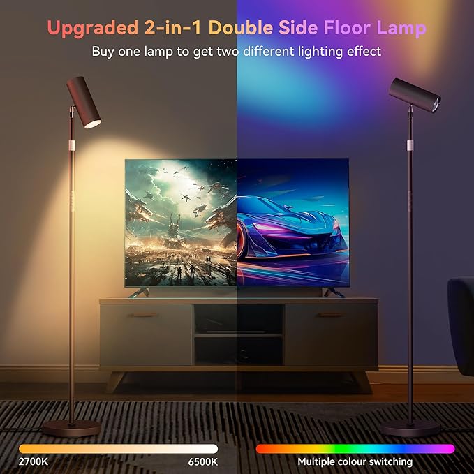 SIBRILLE Spotlight Floor Lamp, Tall LED Standing Lamp - Image 2
