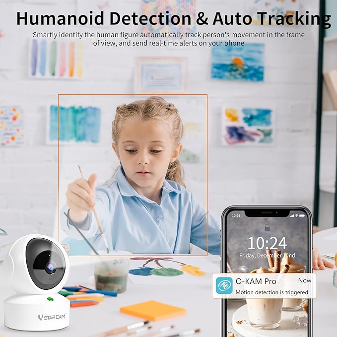 VSTARCAM 2K QHD Security Camera Indoor, Room Camera Baby Monitor 360° - Image 4