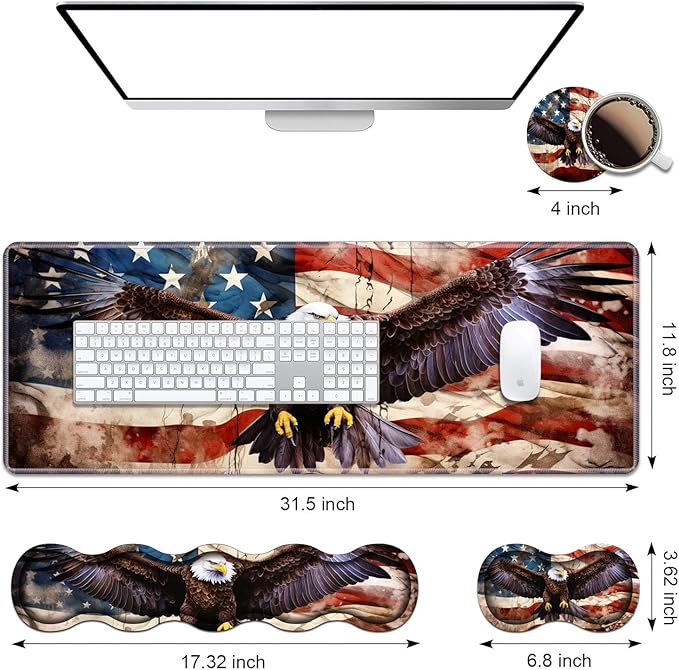 Ergonomic Keyboard Wrist Rest & Mouse Pad Wrist Rest Set, Large XXL Gaming Desk - Image 2