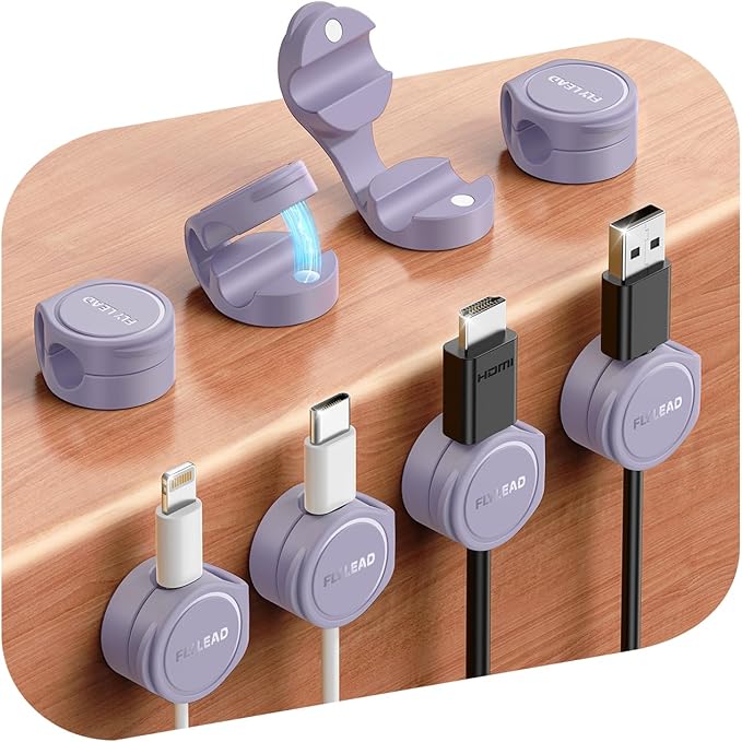 8-Pack Silicone Cord Organizer Magnetic Cable Clips, Adhesive Cable Management by Sincerityisworththewait