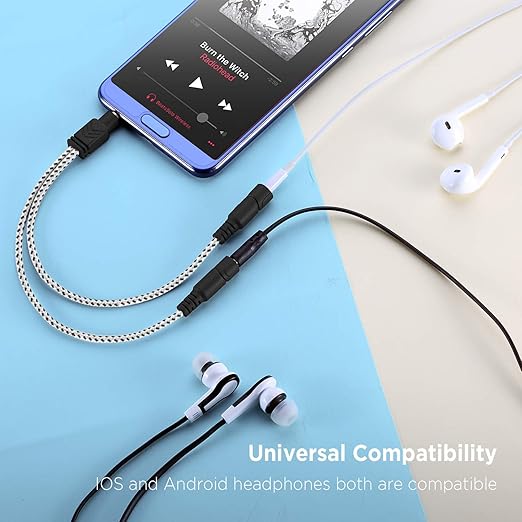 DUKABEL Headphone Splitter, Knitted 3.5mm Audio Splitter TRS 3-Pole Aux - Image 4