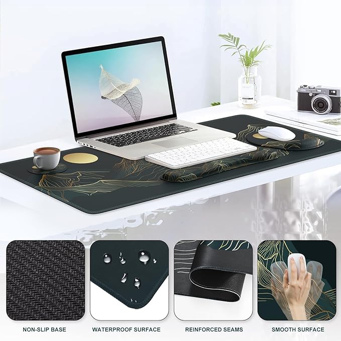 iCasso Large Mouse Pad, 4in1 XXL Mousepad + Keyboard Wrist Rest+Mouse Wrist - Image 5