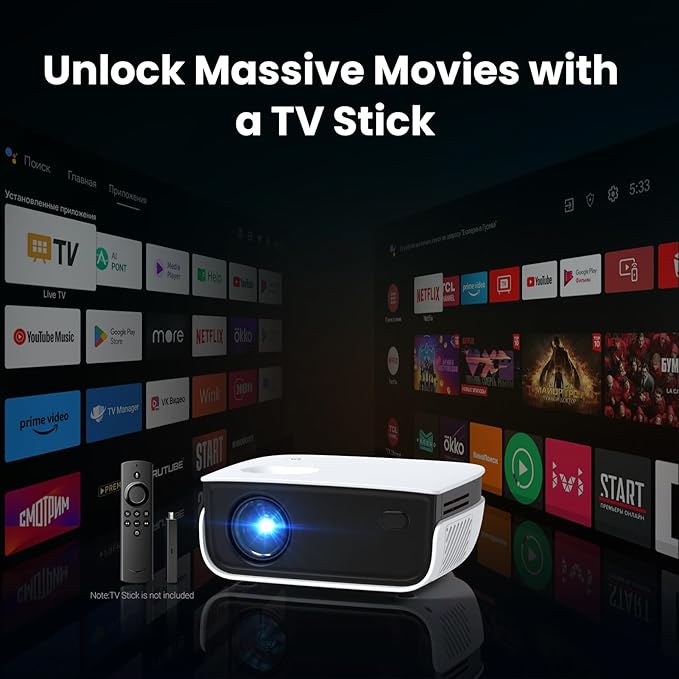Mini Projector, NICPOW Upgrade Portable Outdoor Movie Projector, 1080P and 200" - Image 6