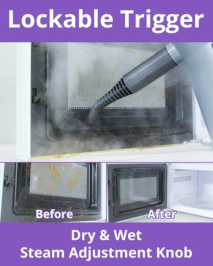 awasky Steam Cleaner: 10s Fast Heating-Lockable Steam Trigger-Large Tank-Refill - Image 4