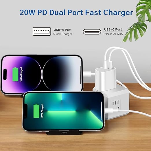 Fast Charger for iPhone, Dual Port A/C Apple iPhone Charger Fast Charging Block - Image 5