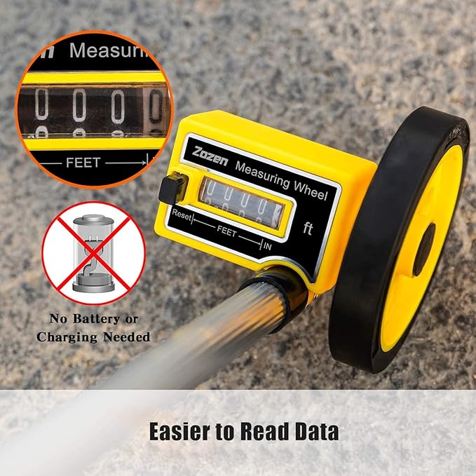 Zozen Measuring Wheel in Feet and Inches, Scalable Length 40in, 4-inch Measure - Image 4