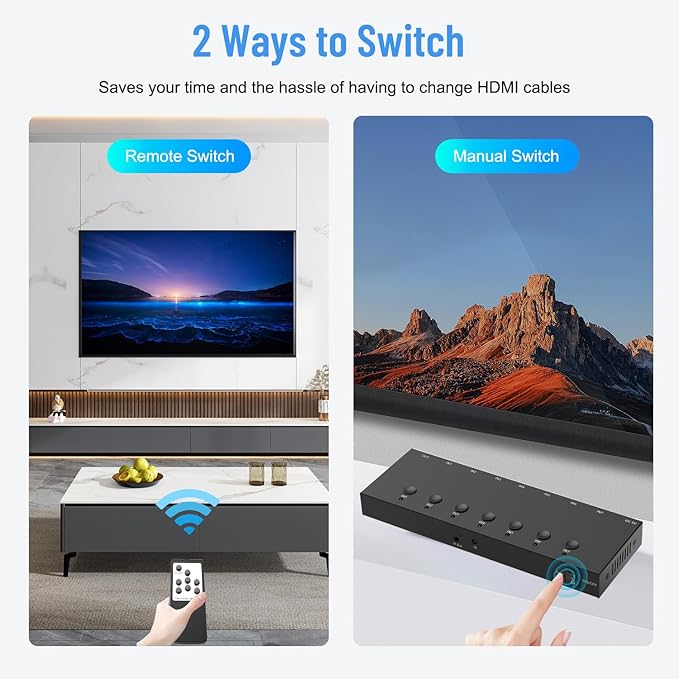 RuiPuo 7Port HDMI Switcher 4K@60Hz 7In 1Out HDMI Selector - Image 4