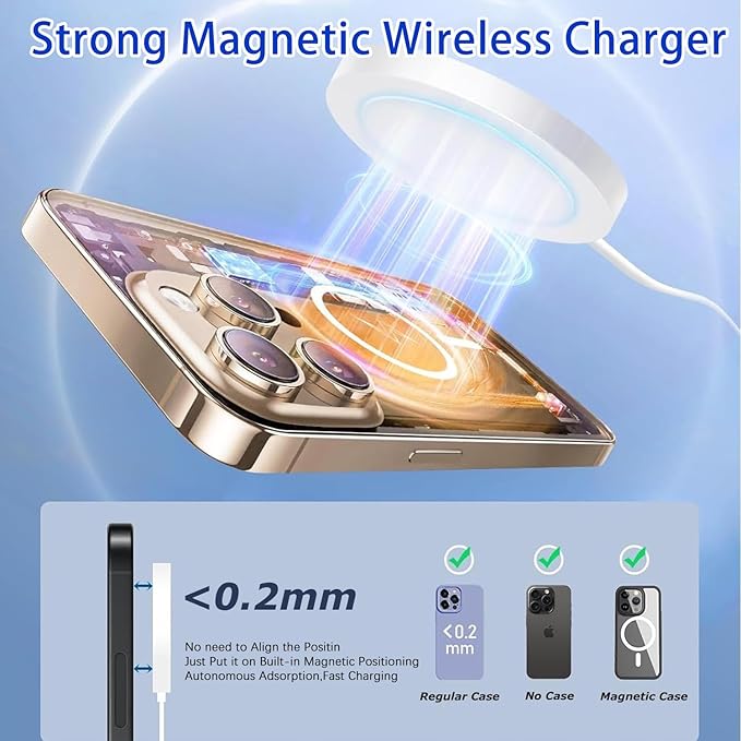 Mag-Safe Charger for iPhone 17/16/15, 15W Fast Wireless Magnetic Charging Pad - Image 2