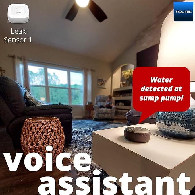 YoLink Water Leak Starter Kit: Hub + 6 Leak Sensor 1, LoRa Long-Range, - Image 4