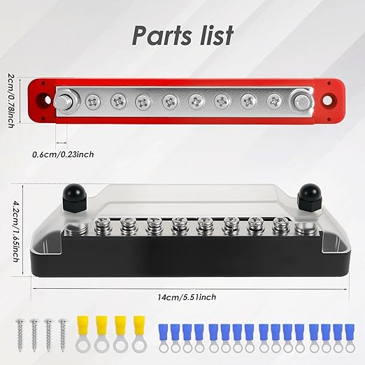 JUNXILPPD 12V Stainless Steel Bus Bar Marine Simplify Wiring Power Distribution - Image 2