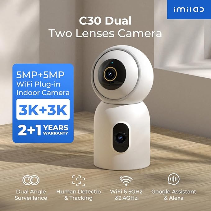 IMILAB C30 Dual Security Camera Indoor, 3K+3K Lens Pet/Baby Monitor Camera - Image 2