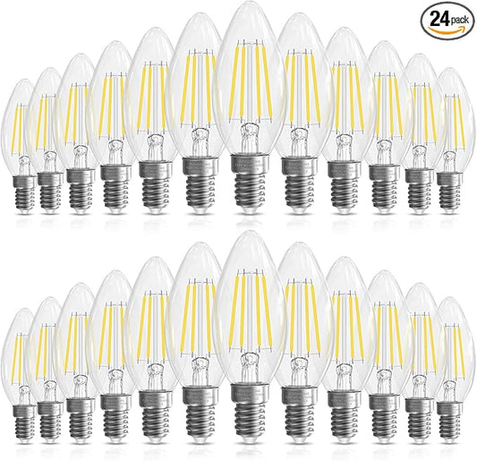GvvooHome Candelabra Light Bulbs 40 watt Equivalent, Chandelier Light Bulbs by GvvooHome