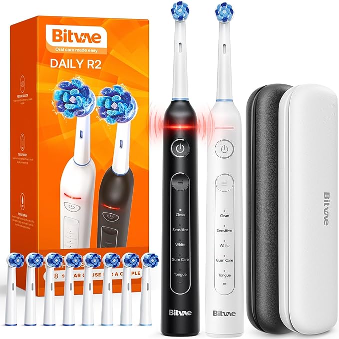 Bitvae Rotating Electric Toothbrush 2 Packs by Bitvae