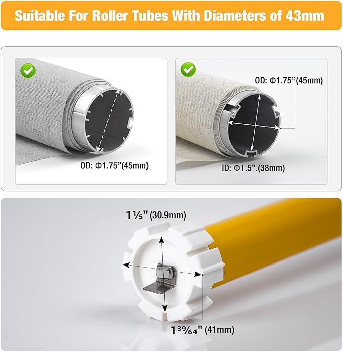 AM25 Zigbee Smart Blinds Motor for 1.5" Shade Tube, Type-C Rechargeable Window - Image 5