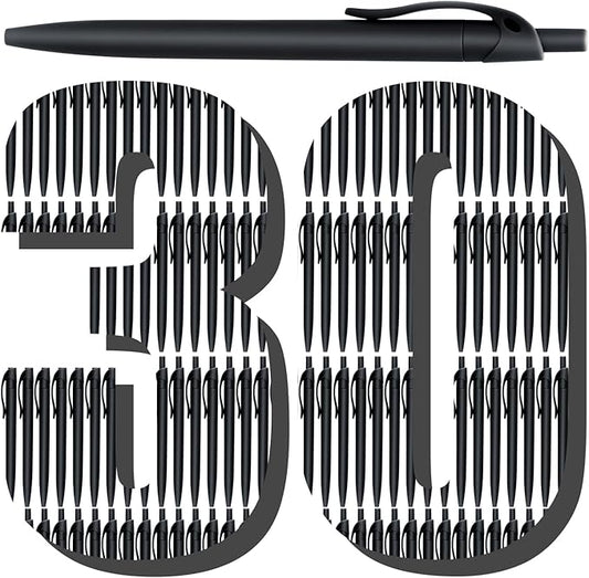 Aozora Pens Bulk 30 Pack Black Click Pens No Bleed Wholesale Retractable by Aozora