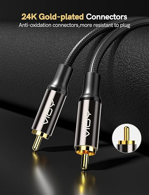 VIOY Coaxial Digital Audio Cable, Subwoofer Cable RCA Male to Male HiFi 5.1 - Image 7