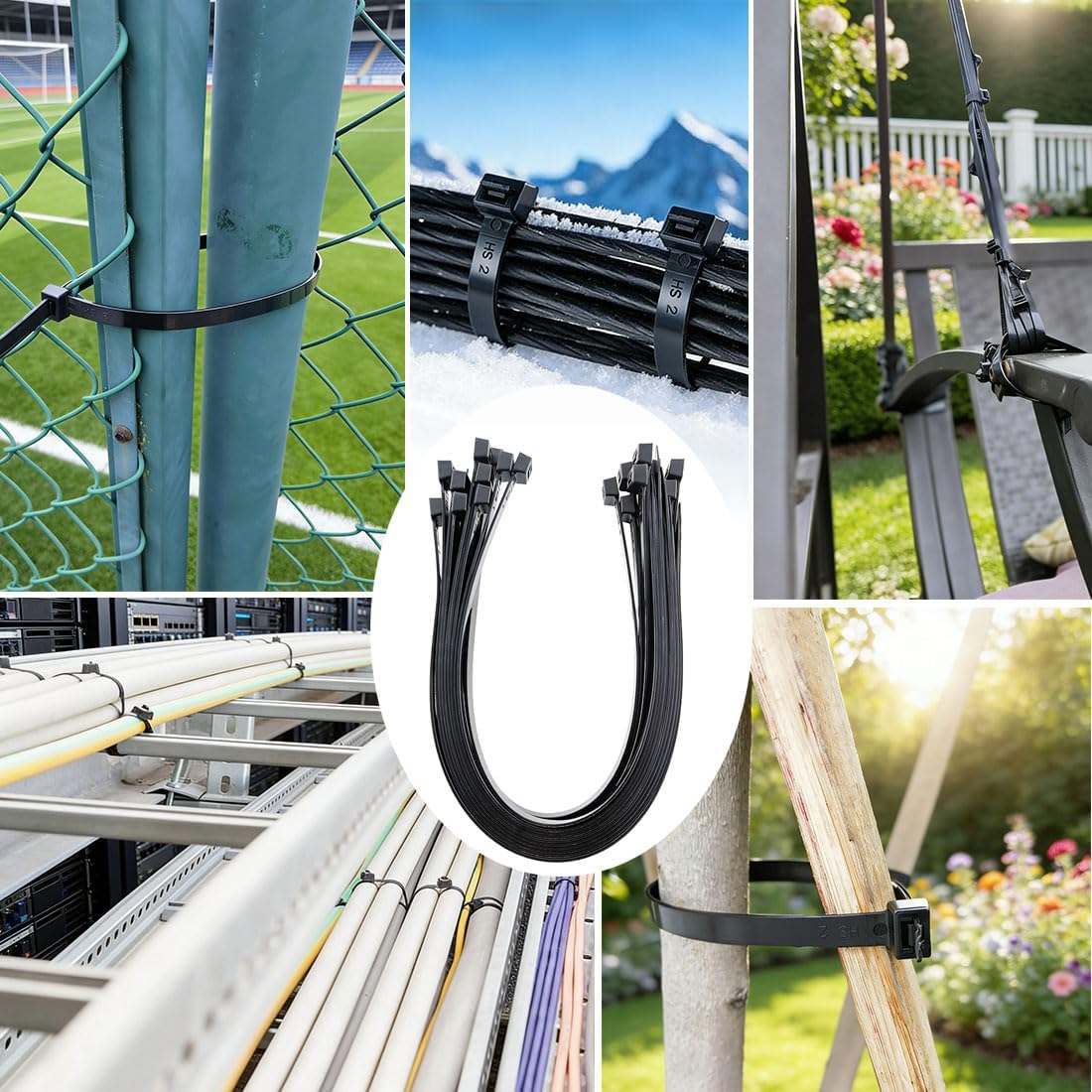 HS 0.5 Inch Wide Super Strong Zip Ties Heavy Duty 22 Inch (20 Pack),400 LBS Tensile Strength Long Cable Zipties,Large Adjustable Nylon Wire Tie Straps UV Resistant Black for Industrial Indoor Outdoor