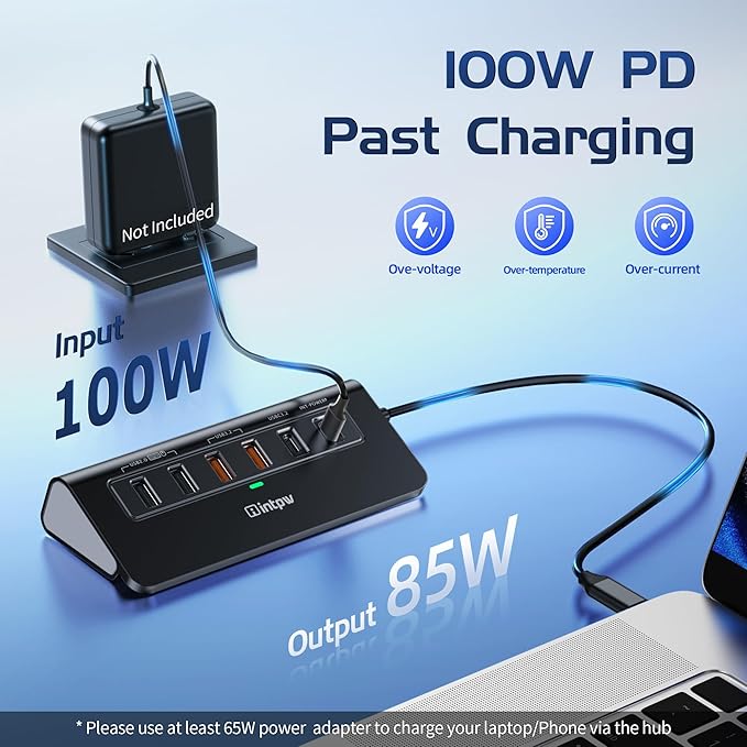 intpw P9R PRO USB C Hub Ethernet, 10Gbps USB C Docking Station 10-in-1 - Image 8