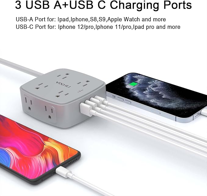 6 Ft Surge Protector Power Strip - Image 3