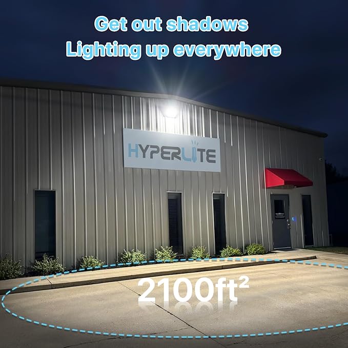 HYPERLITE LED Wall Pack 120W: 18000lm Glass Lens Dusk to Dawn Outdoor Lighting - Image 5