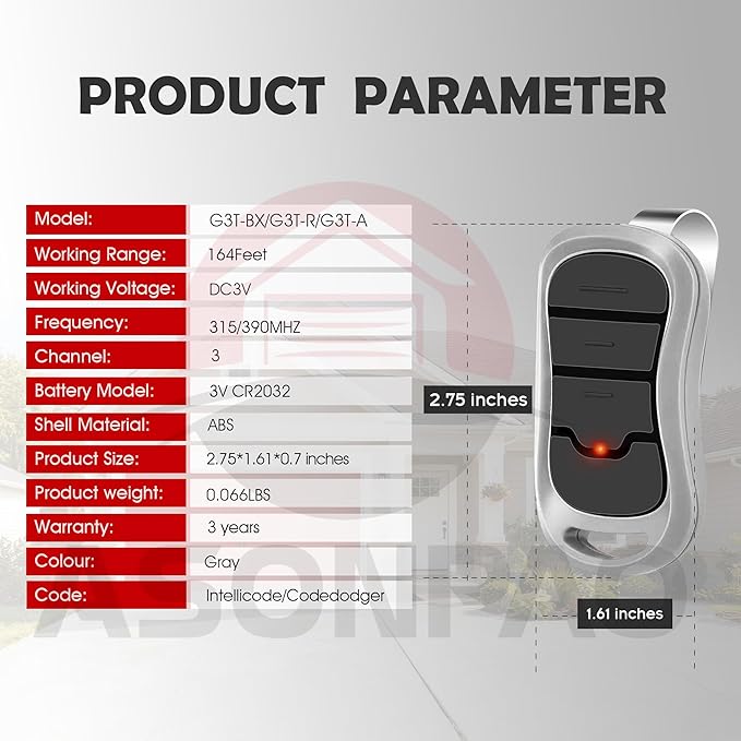 2 for Genie Garage Door Opener Remote G3T-A G3T-R G3T-BX - Image 7