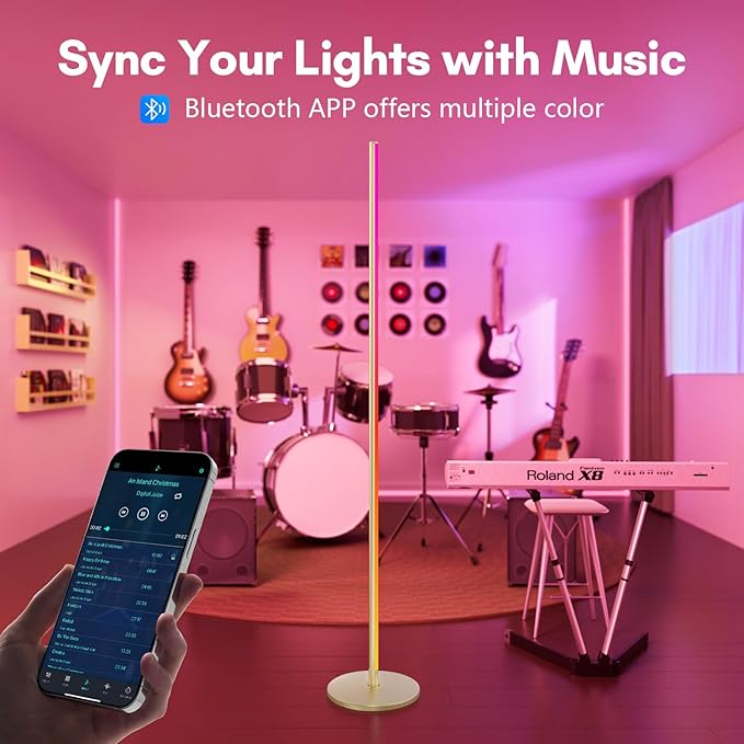luckystyle Smart RGB Corner Floor Lamp, Bright LED Tall Modern Floor Lamp - Image 2