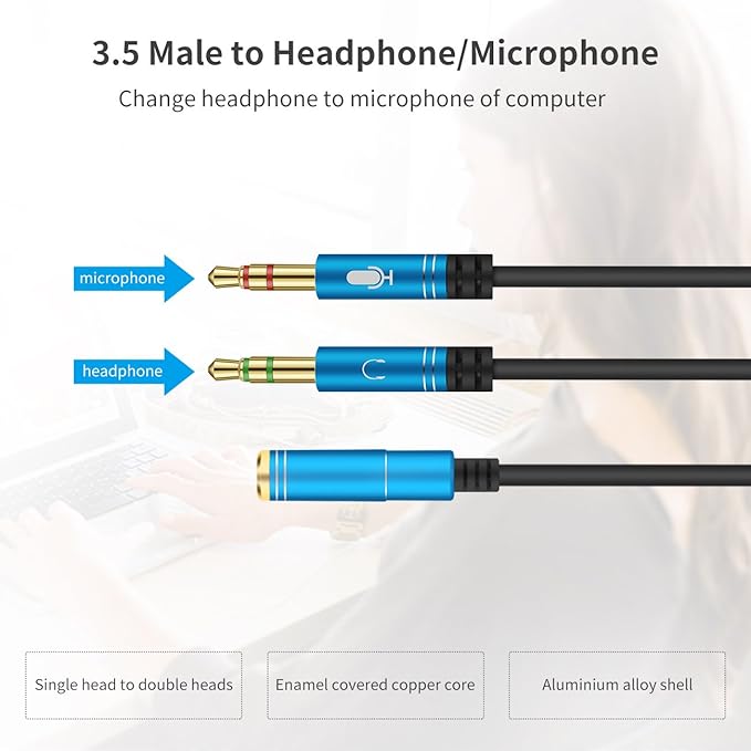 Headphone Y Cable Splitter Adapter - Image 6