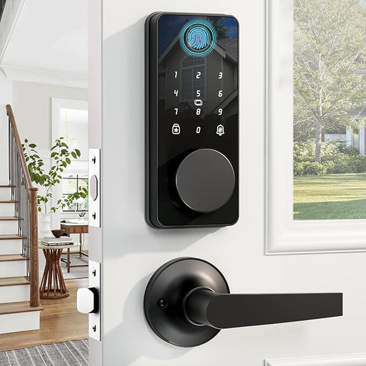 Biquole Smart Lock with Handles, Fingerprint Door Lock App Control, Keyless by Biquole