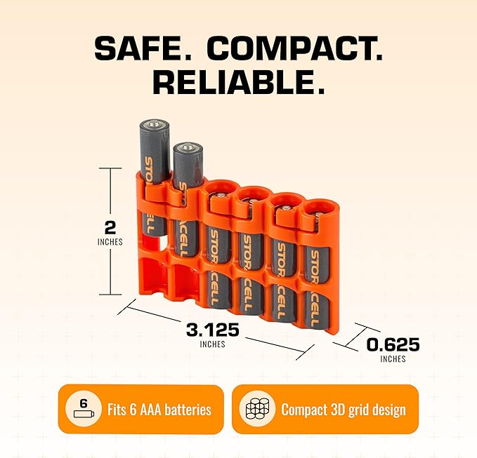 Storacell Slimline AAA-6 Battery Storage Caddy and Dispenser, Holds 6 AAA - Image 6