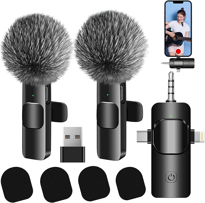4 in 1 Wireless Lavalier Microphone by Unknown