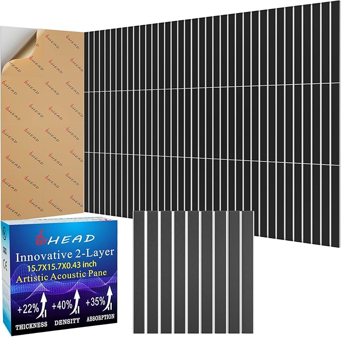BSHEAD 8 Pack 2-Layer Large Soundproof Wall Panels, 15.7 x 15.7 x 0.43 in Sound by Staytunedforournewproduct